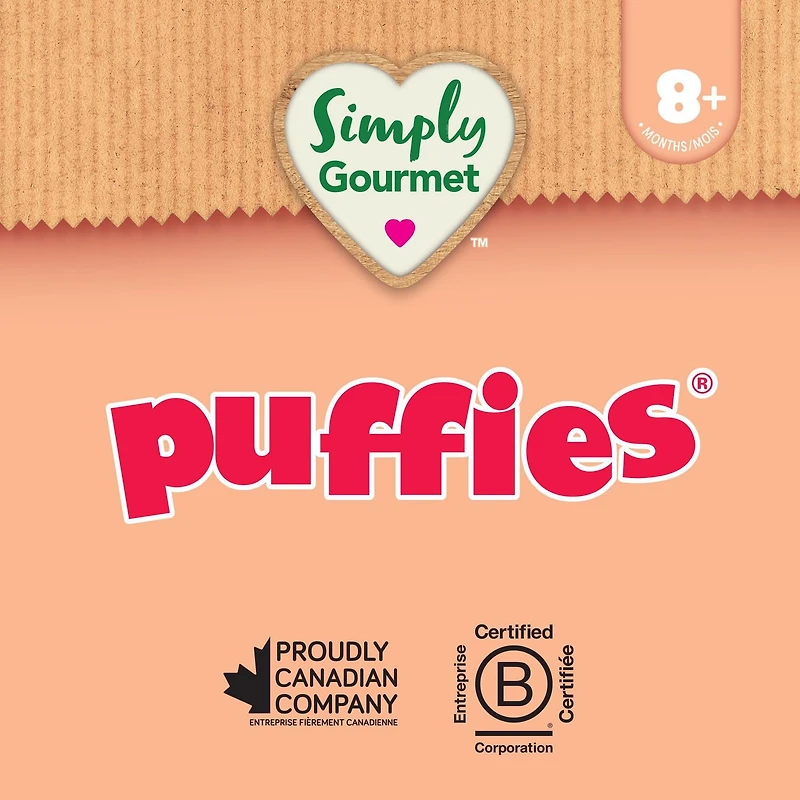 Collation pour bébé Simply Gourmet Puffies à la Pêche Collations soufflées aux céréales
