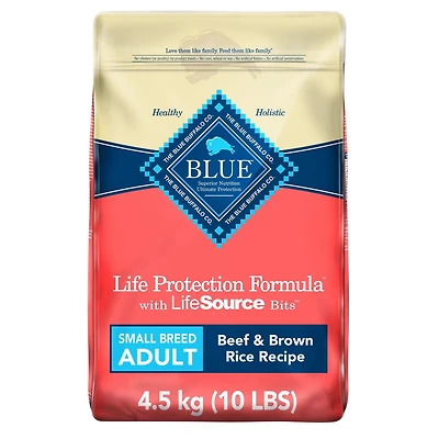Blue Buffalo Life Protection Formula Natural Adult Small Breed Dry Dog Food, Beef and Brown Rice, 2.2kg-4.5kg