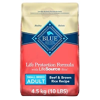 Blue Buffalo Life Protection Formula Natural Adult Small Breed Dry Dog Food, Beef and Brown Rice, 2.2kg-4.5kg
