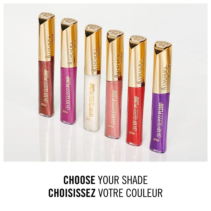 Rimmel Oh My Gloss! Lip Plump, infused with cinnamon oil, camphor, and capsicum, for volume & high shine, 100% Cruetly-Free, Plumping, high shine lip gloss