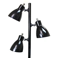 Lampe de sol en métal à 3 lumières pour arbre, finition noire, Simple Designs