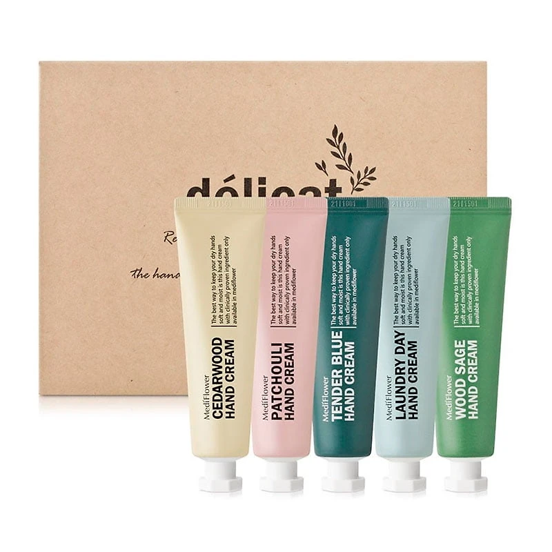 Coffret de 5 crèmes pour les mains Medi Flower Delicat 30 g