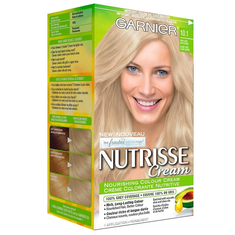 Garnier Nutrisse Ultra Crème, Coloration Permanente, Longue-Durée, 1 unité 100% Couverture des Cheveux Gris