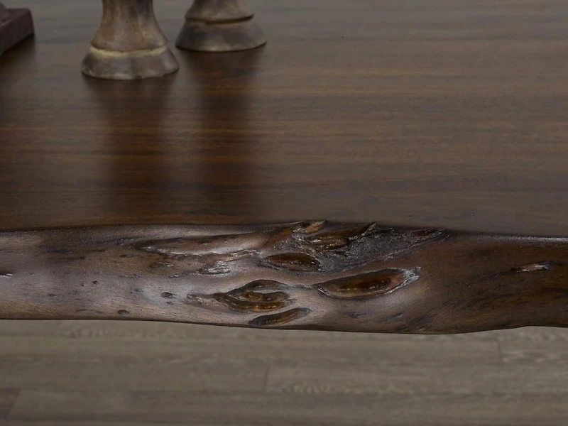 72" Live Edge Dining Table, Dark Oak