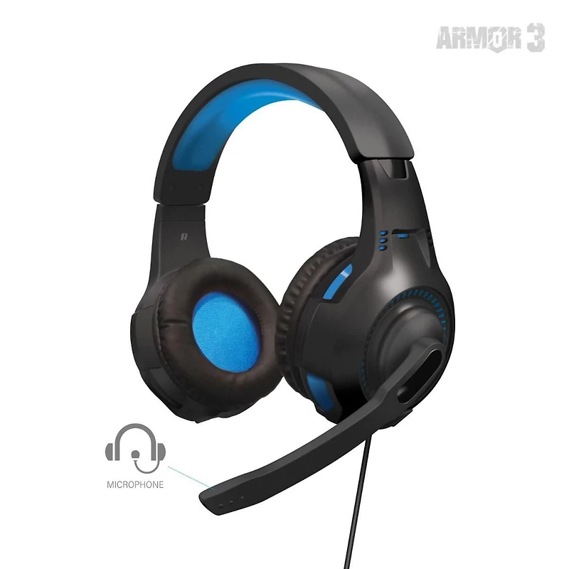 Casque de jeu universel SoundTac pour PS5™/Xbox Series X®/Xbox Series S®/Nintendo Switch®/Nintendo Switch® Lite/PS4®/Xbox One®/Wii U®/PC/Mac® (Bleu) - Armor3