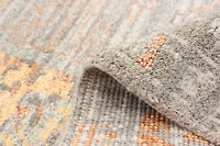ECARPETGALLERY 4'8" x 6'6" Bordered Finest Oushak Hand-knotted Area Rug for Living Room, Dining Room and Bedroom in Grey