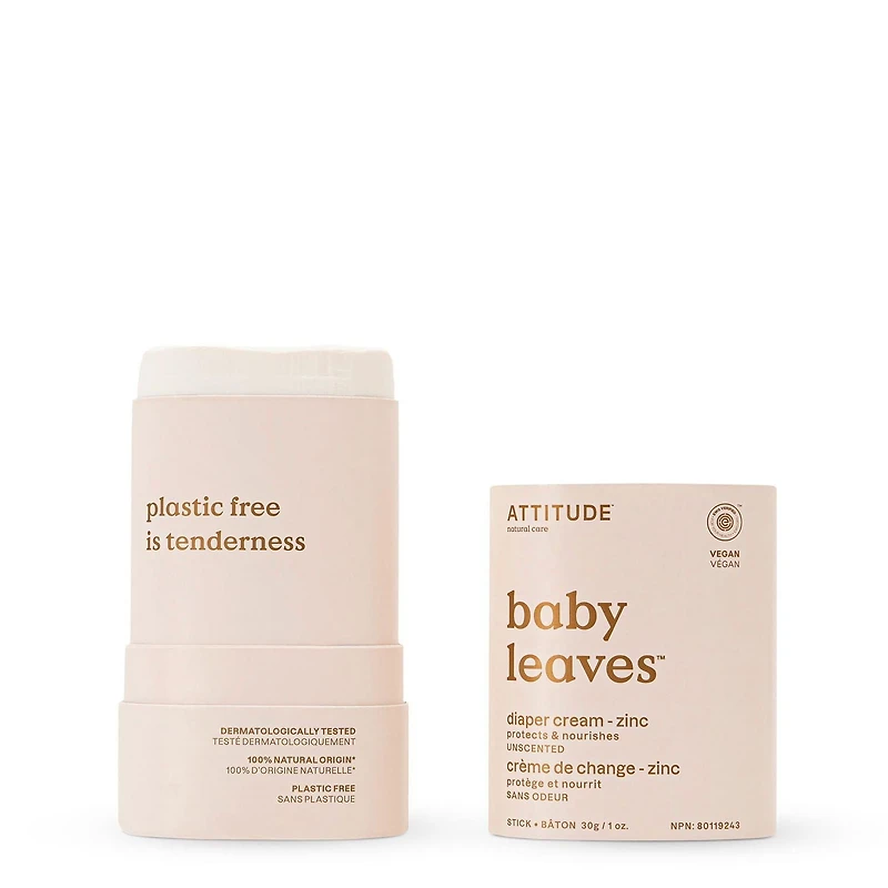 ATTITUDE baby leaves, Crème de Change Zinc, Sans Odeur, 30 g