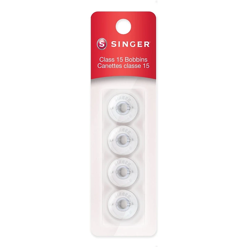 Canettes de classe 15 SINGER®-Plastique, transparent, paquet de 4