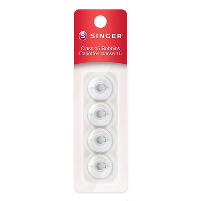 Canettes de classe 15 SINGER®-Plastique, transparent, paquet de 4