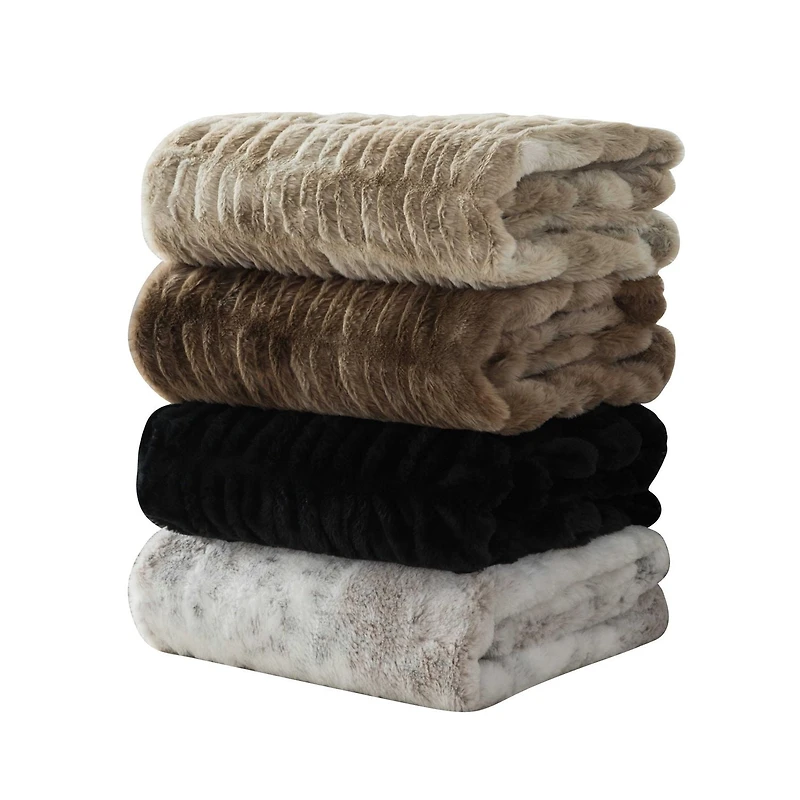 Hometrends Reversible Faux Fur Throw, Super stylish & warm