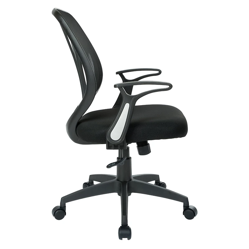 Work Smart™ Black Screen Back Chair with Flip Arms