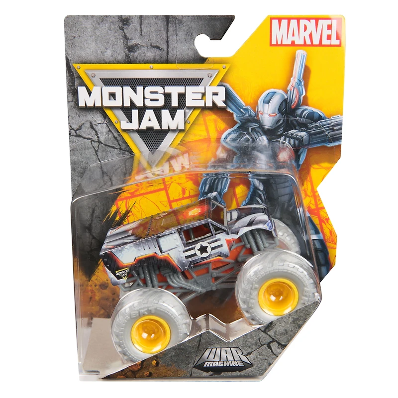 Monster Jam, Monster truck Marvel War Machine officiel, véhicule en métal moulé, échelle 1:64, jouets de super-héros pour garçons à partir de 3 ans