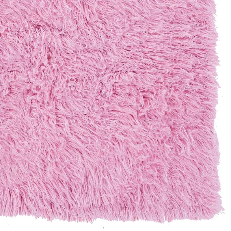 New Flokati 1400gr 8' x 10' Area Rug, Pastel Pink