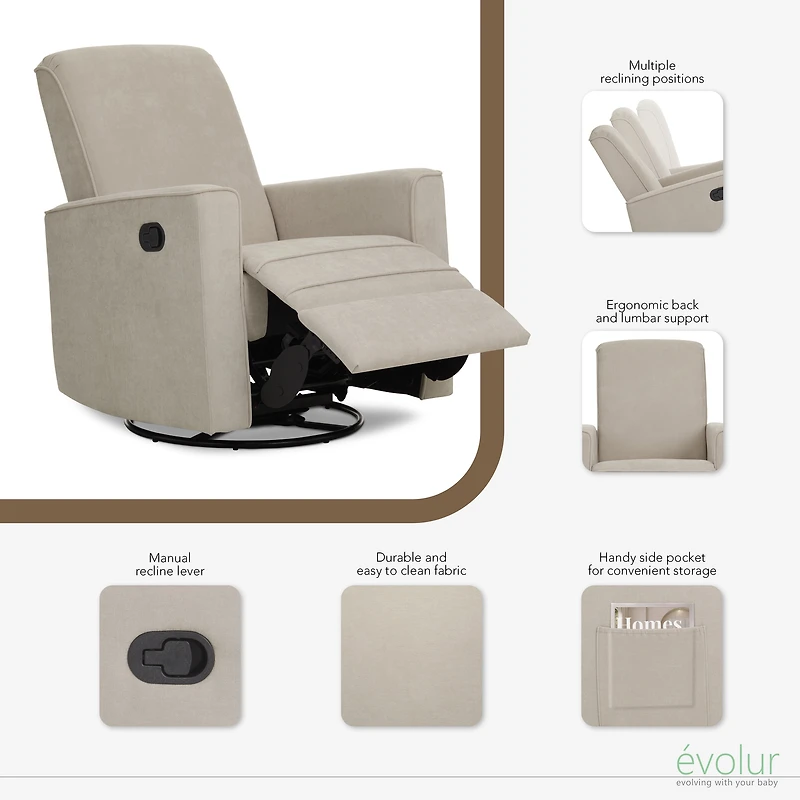 Evolur Raleigh Basic Glider |Recliner| Rocker
