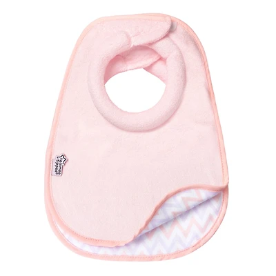 Tommee Tippee Closer to Nature Comfi-Neck Reversible Soft Baby Bib, 0m+ – Pink