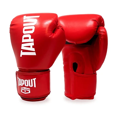 Tapout 10 oz Boxing Gloves With Adjustable Hook And Loop Closure - Red