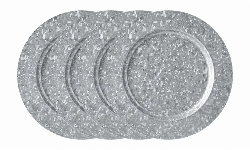Assiette de présentation 33cm Holiday Time de couleur Argent -Pack de 4