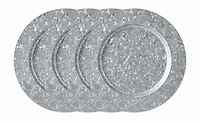 Assiette de présentation 33cm Holiday Time de couleur Argent -Pack de 4