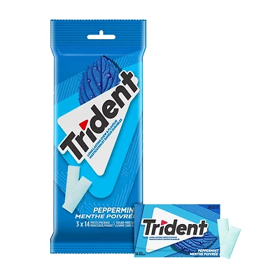 Trident, Peppermint Sugar-free Gum Multipack - Pack of 3 (42 Pieces)