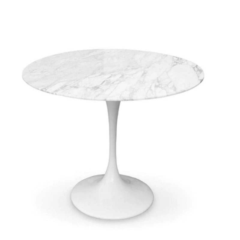 TABLE À MANGER TULIPE EN MARBRE faite de dessus en marbre blanc 32"