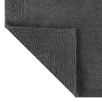 Better Homes & Gardens Cotton Reversible Bath Rug, Grey  Flannel, 17" x 24", 100% Cotton, 17"x24"