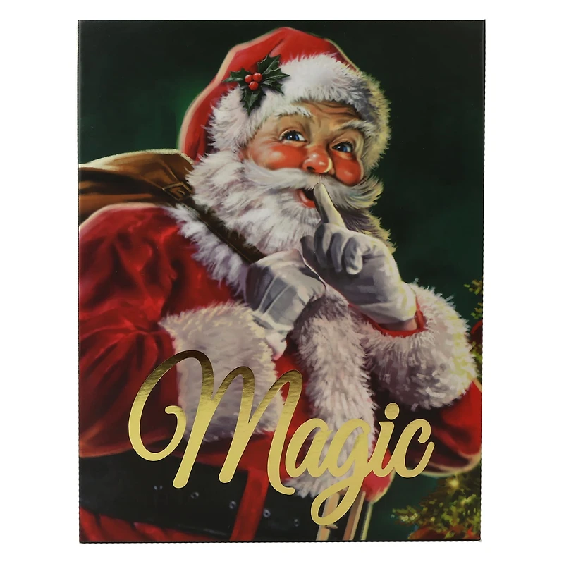 Holiday Time grande boîte rectangulaire pour le Père Noël avec paillettes