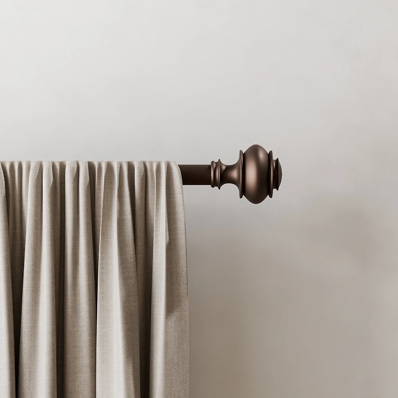 Mainstays 1/2" Bronze Urn Adjustable Curtain Rod Set, 48"-84"