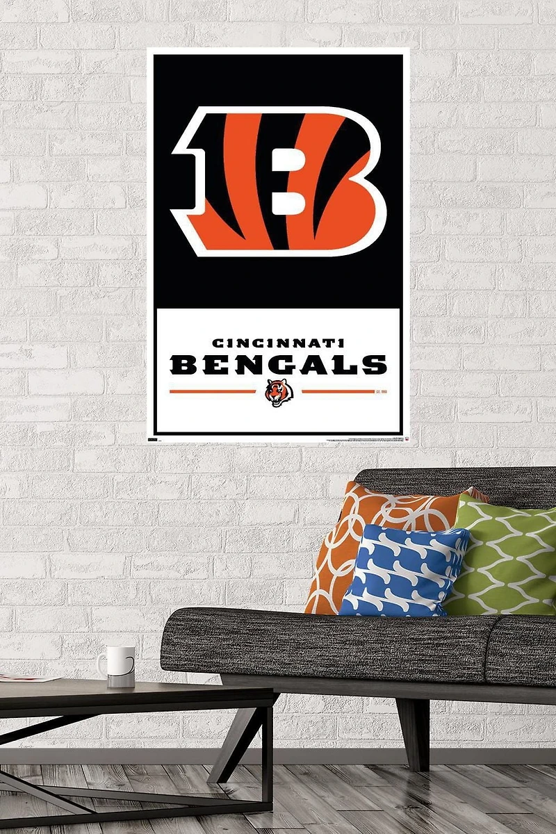 NFL Cincinnati Bengals - Logo 21 Wall Poster with Magnetic Frame, 22.375" x 34"