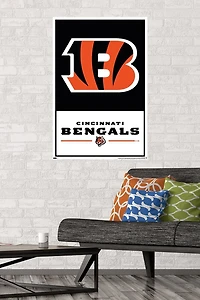 NFL Cincinnati Bengals - Logo 21 Wall Poster with Magnetic Frame, 22.375" x 34"
