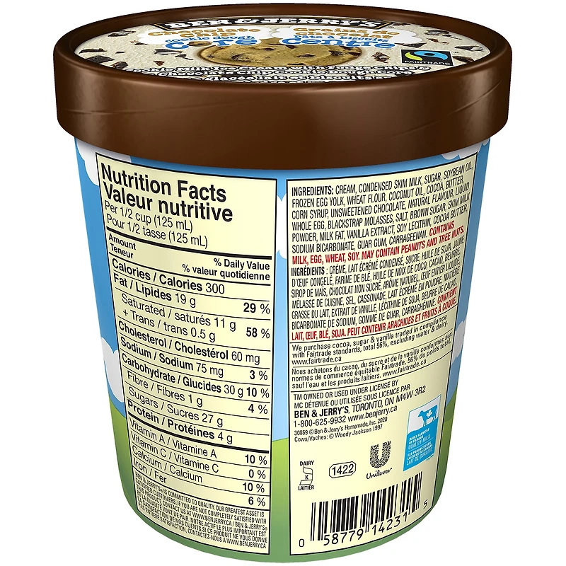 Ben & Jerry's Chocolate Chip Cookie Dough Core Ice Cream, 473 mL