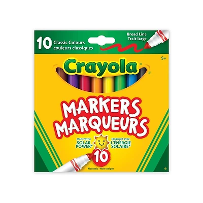 Crayola Broad Line Markers 10 Count, Classic Colours, Broad Line Markers