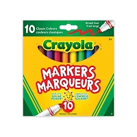 Crayola Broad Line Markers 10 Count, Classic Colours, Broad Line Markers