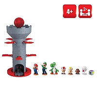 Epoch Games Super Mario explose ! Jeu d'équilibrage Shaky Tower, jeu d'adresse et d'action sur table avec figurines d'action Super Mario à collectionner Jeu Super Mario Shaky Tower