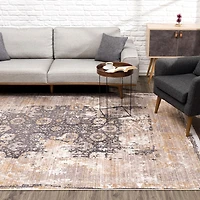 Rug Branch Montage 2' x 30' (Exact Size: 2'3" 30') Geometric Indoor Runner Rug, Grey Beige, Wave - Entryway, Hallway, Bathroom, and Kitchen