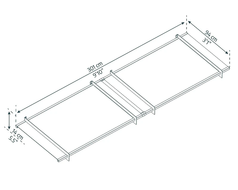 CANOPIA by PALRAM Nancy 3 ft. x 10 ft. Door and Window Fixed Awning - Grey