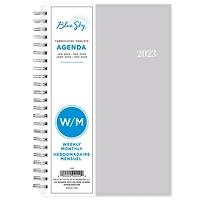 Agenda hebdomadaire/mensuel 2023, 5 po x 8 po, Blue Sky, gris uni