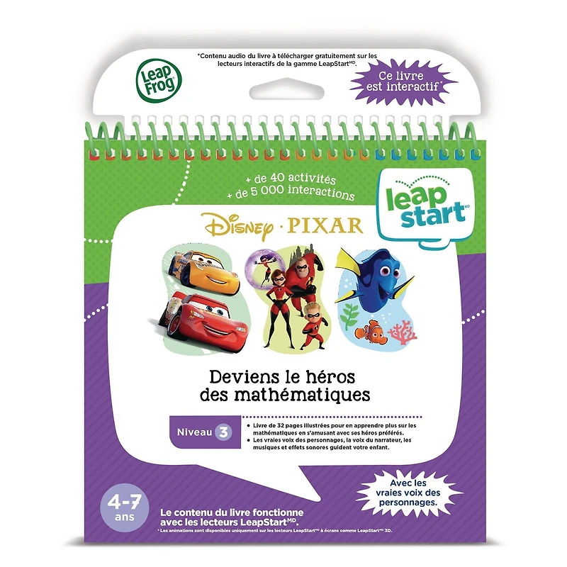 LeapFrog LeapStart 3D Livre éducatif (Niveau 3) Disney/Pixar Deviens le héros des mathématiques - Version française