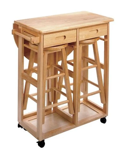Burnett 3-Pc Space Saver Set, Natural Finish - 89332