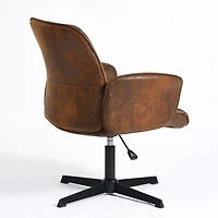 Homy Casa Swivel Desk Chair, Adjustable Ergonomic Office Chair, Brown Faux Suede