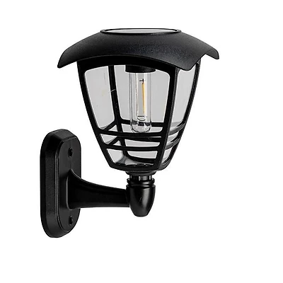 APPLIQUE MURALE SOLAIRE NOIRE AVEC AMPOULE À FILAMENT UNIQUE