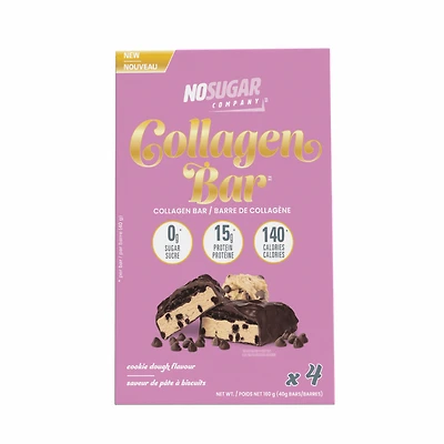 No Sugar, Joybar Barres de collation à la pâte à biscuits au collagène, 40 g, 4 pièces 4 x 40 g