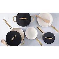 Gibson Plaza Café Batterie de cuisine 7 pièces en aluminium, ciel avec poignée en bakélite douce au toucher