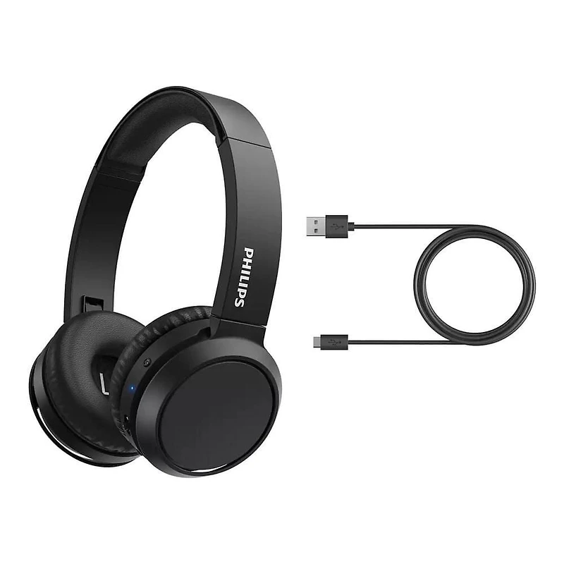Philips H4205 Casque sans fil supra-auriculaire avec haut-parleurs 32 mm et amplificateur de basses à la demande, noir, H4205BK