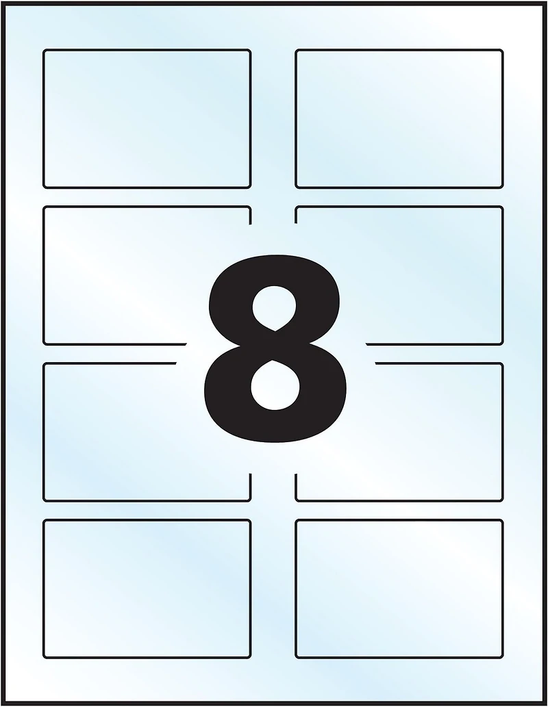 Avery Glossy Clear Rectangle Labels, 2" x 3", for Laser and Inkjet Printers - 22822