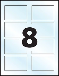 Avery Glossy Clear Rectangle Labels, 2" x 3", for Laser and Inkjet Printers - 22822