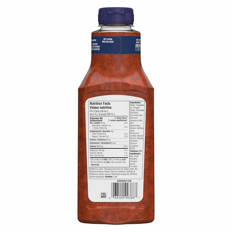 Kraft Sundried Tomato Calorie-Wise Salad Dressing, 425 mL Bottle