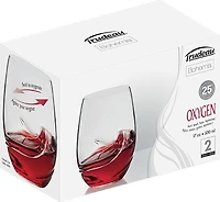 OXYGEN STEMLESS WINE GLASSES 17OZ BX/2