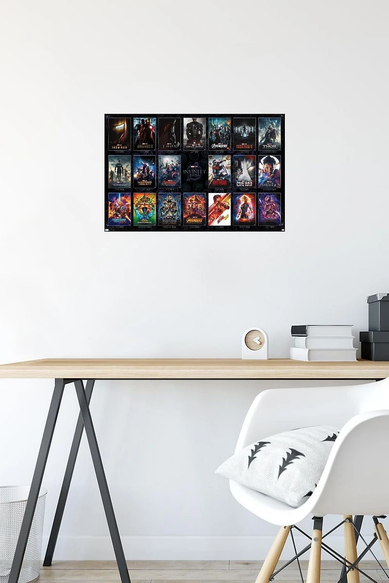 Marvel Avengers: The Infinity Saga - One Sheet Grid Wall Poster, 22.375" x 34" Framed