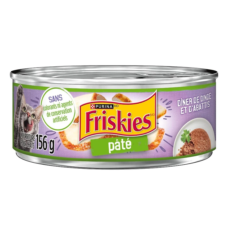 Friskies Pate Turkey & Giblets Dinner, Wet Cat Food 156g