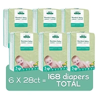 Aleva Naturals® Bamboo Baby Diapers, Economy Pack (Size 3) - 168 Count
